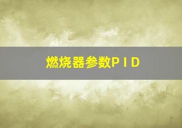 燃烧器参数P I D